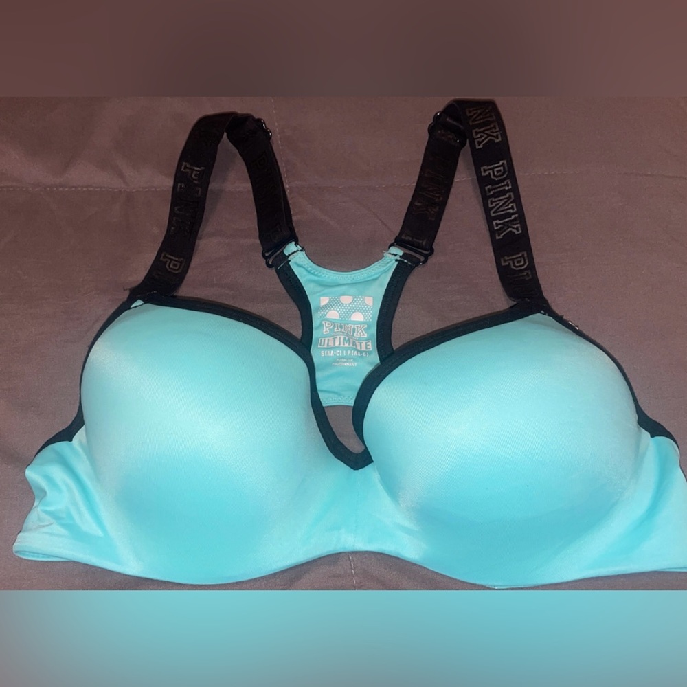 PINK Victoria's Secret Aqua and Black Bra